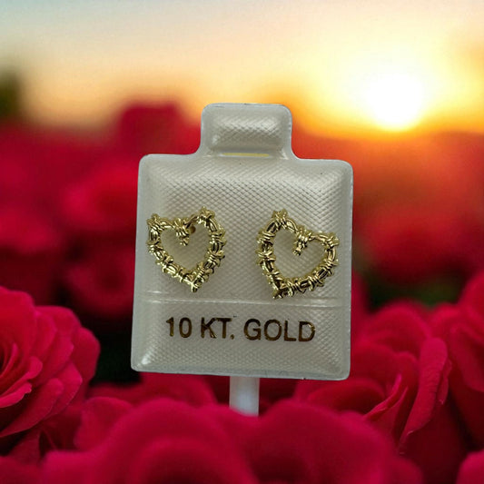 BROQUEL DE CORAZON EN ORO MEXICANO 10 K