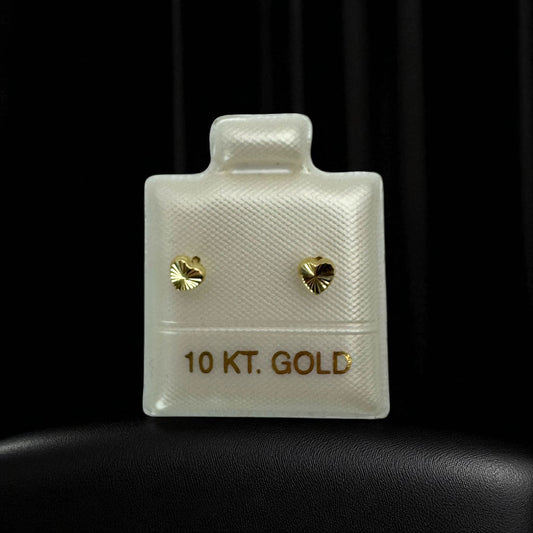 BROQUEL CORAZONCITOS MINI EN ORO MEXICANO 10 K