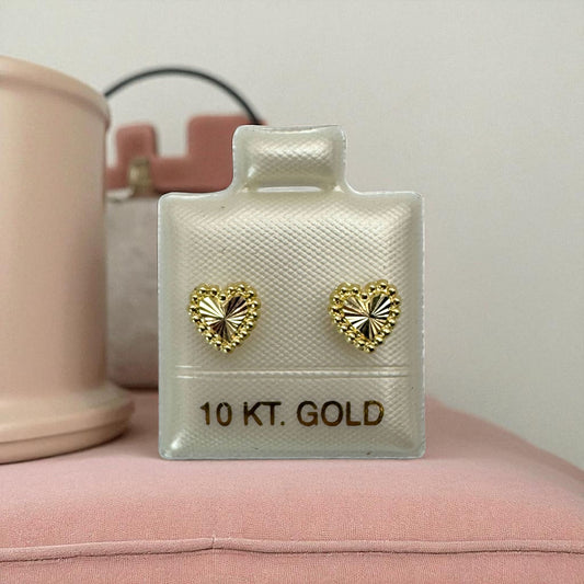 BROQUEL CORAZON DORADO EN ORO MEXICANO 10 K