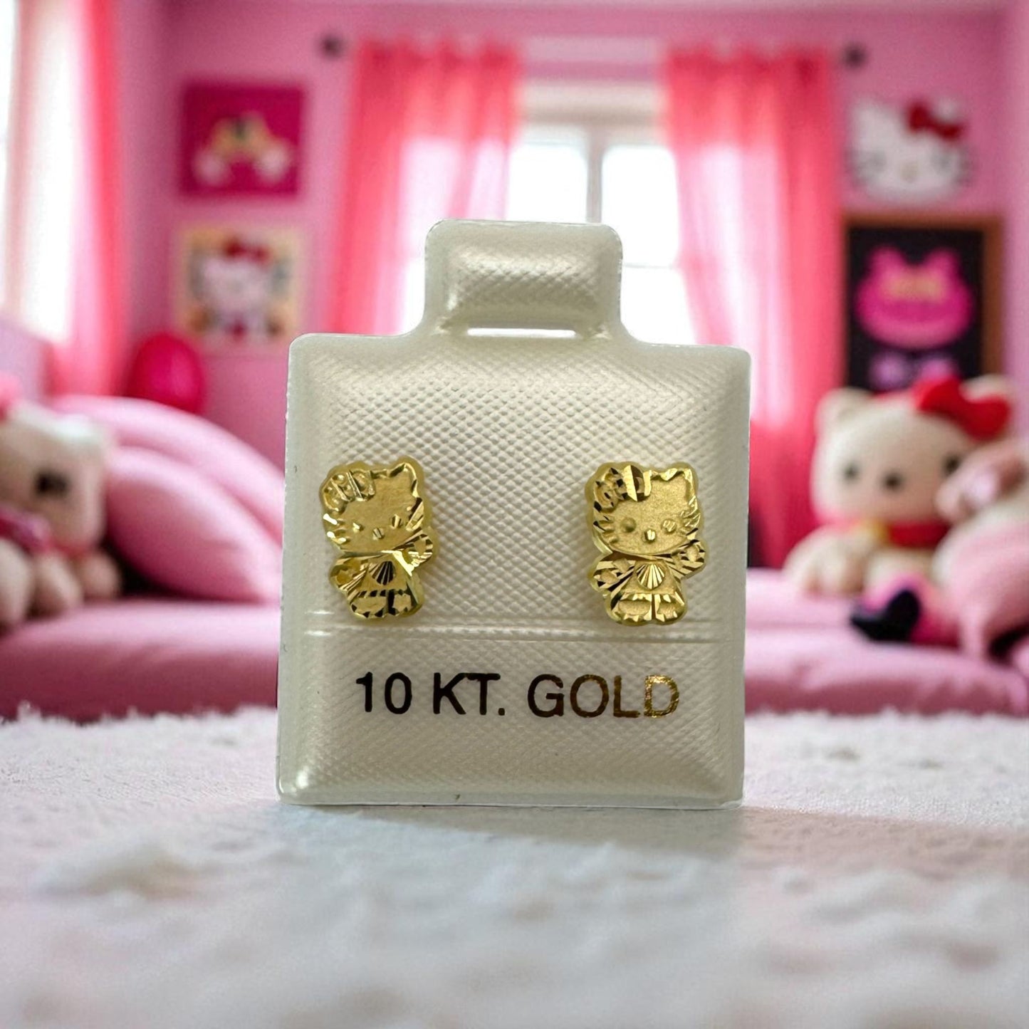 BROQUEL KITTY ESMALTADA EN ORO MEXICANO 10 K