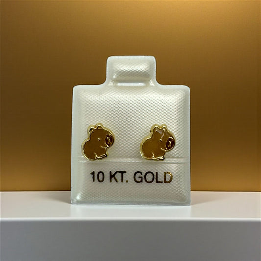 BROQUEL CAPIBARA EN ORO MEXICANO 10 K