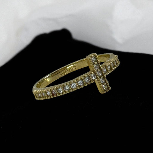 ANILLO DE CRUZ EN ORO MEXICANO 10 K