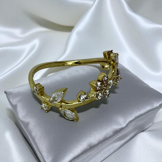 ANILLO DE FLORES EN ORO MEXICANO 10 K