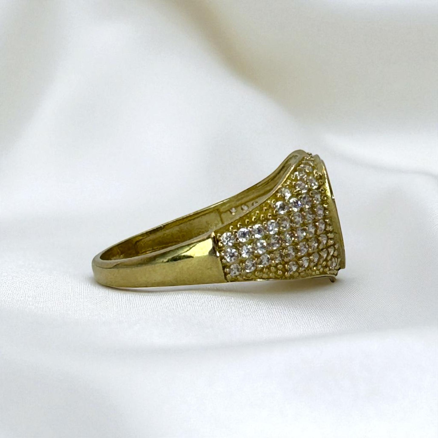 ANILLO CON CORAZON AZUL EN ORO MEXICANO 10 K