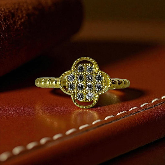 ANILLO TREBOL DORADO EN ORO MEXICANO 10 K