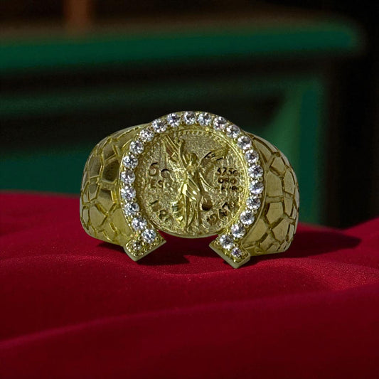 ANILLO PARA CABALLERO ESTILO CENTENARIO EN ORO MEXICANO 10 K