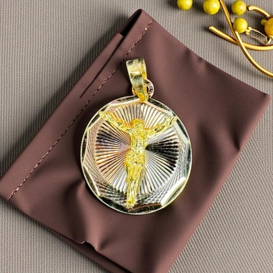 MEDALLA JESUS CRUCIFICADO EN ORO MEXICANO 10 K
