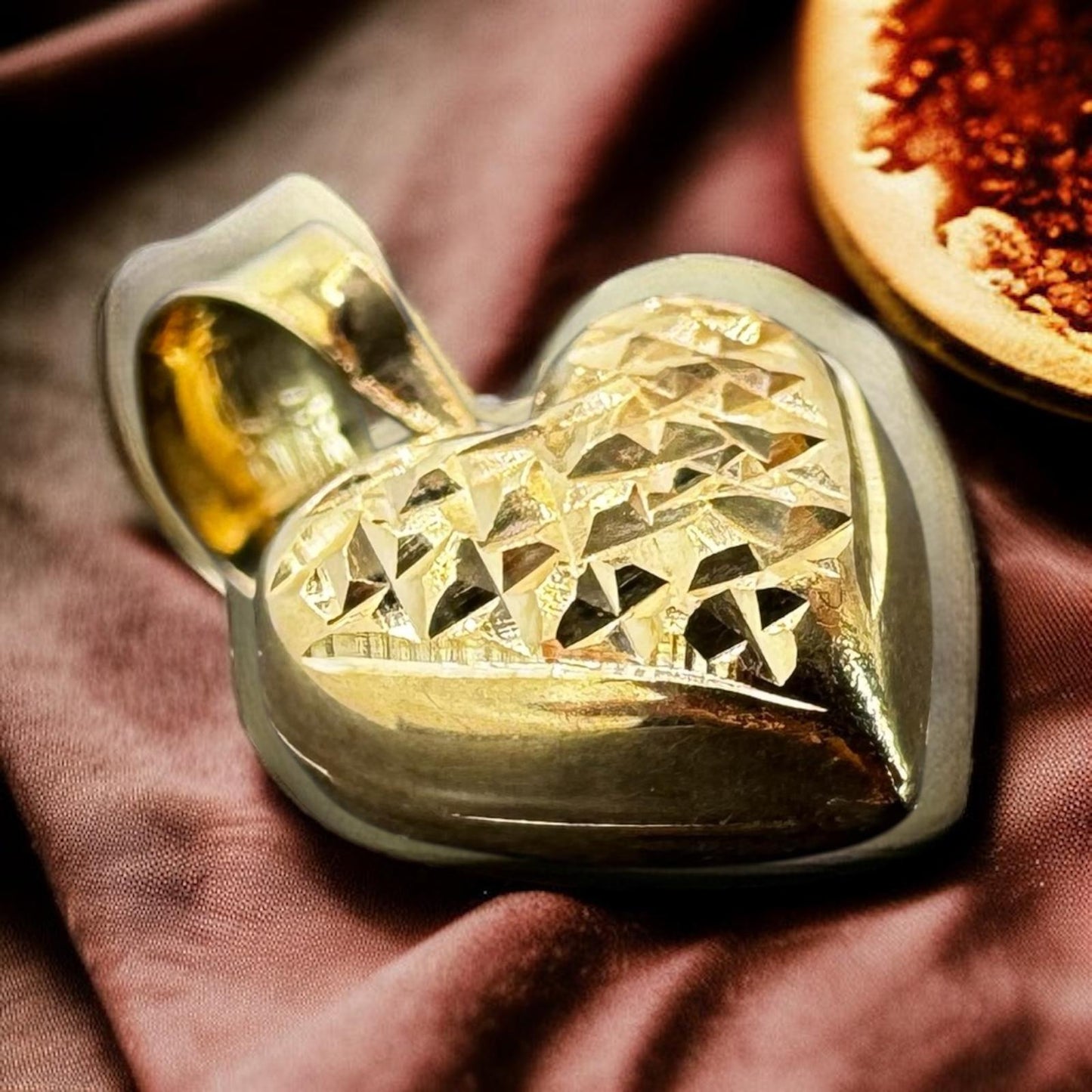 DIJE CORAZON 3 D EN ORO MEXICANO 10 K