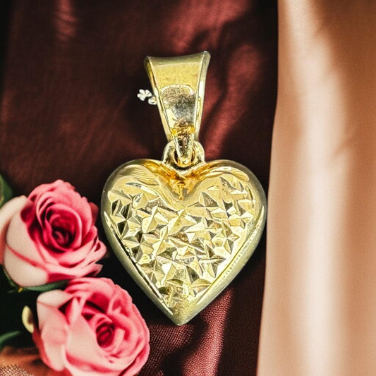 DIJE CORAZON 3 D EN ORO MEXICANO 10 K