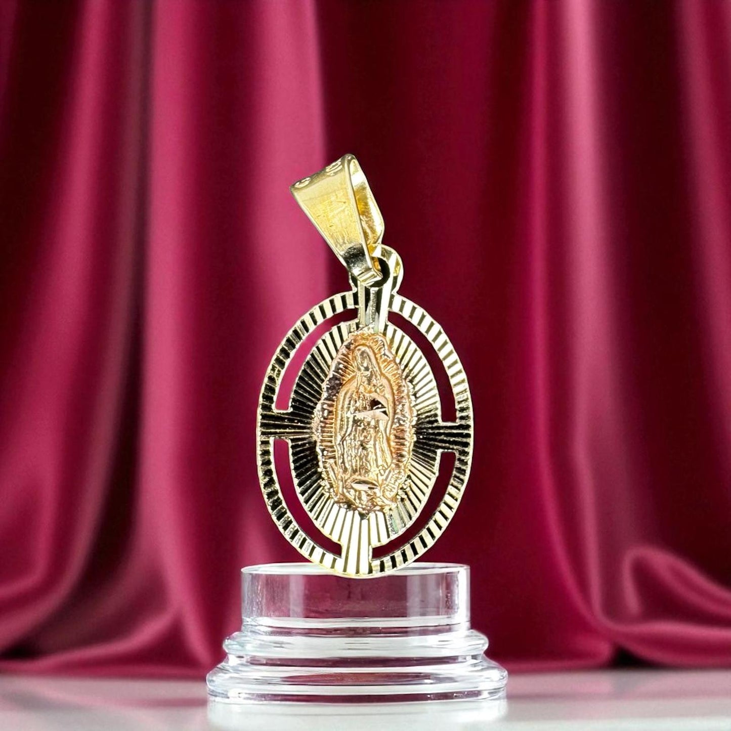 DIJES MINI OVALADOS DE LA VIRGEN EN ORO MEXICANO 10 K