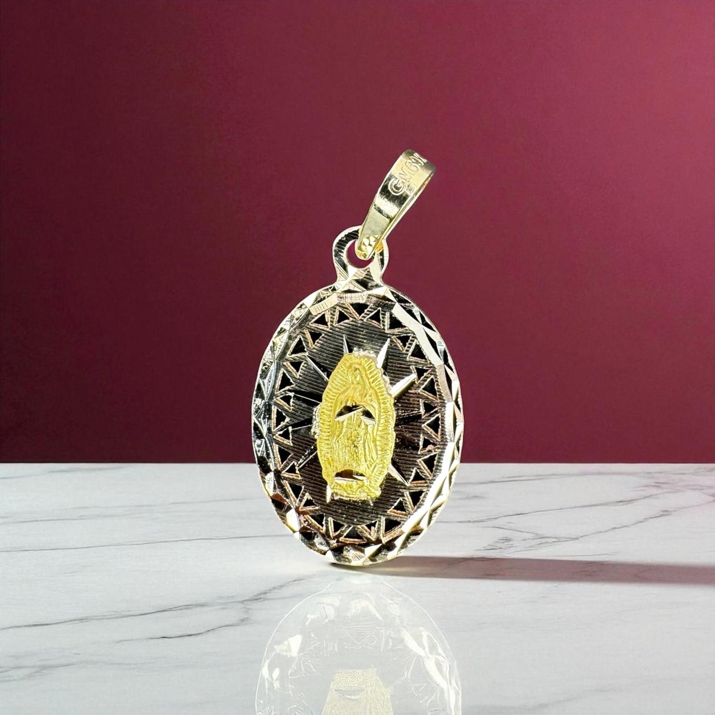 DIJES MINI OVALADOS DE LA VIRGEN EN ORO MEXICANO 10 K