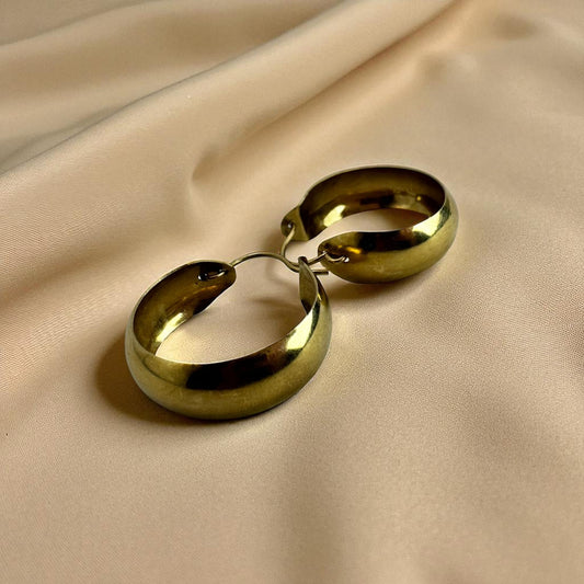 ARRACADA GRUESA LISA EN ORO MEXICANO 10 K