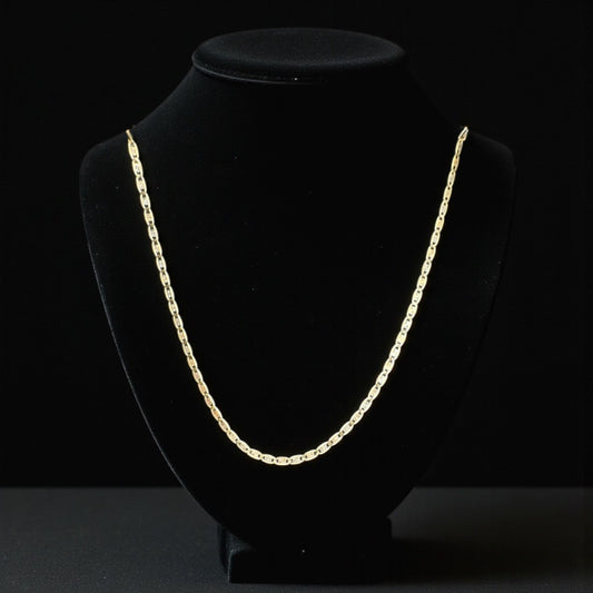 CADENA ESPEJO DISEÑO ALREDEDOR EN ORO MEX. 10 K