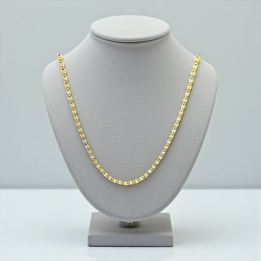 CADENA ESPEJO GRUESA EN ORO MEXICANO 10 K