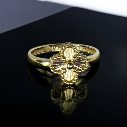 ANILLO FLOR EN ORO 14 K