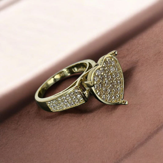 ANILLO CORAZON 3 D EN ORO 10 K