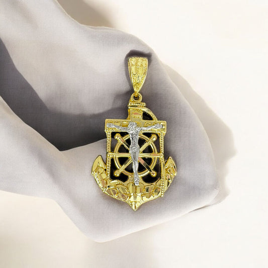 DIJE ANCLA CON JESUS EN ORO 10 K