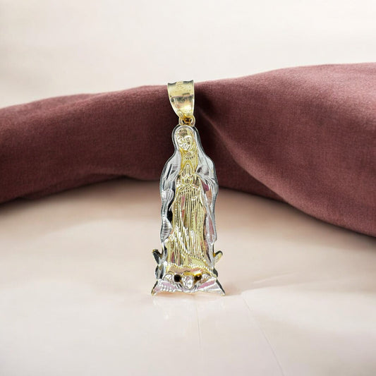DIJE DE VIRGEN DE GUADALUPE CON ORO BLANCO 10 K