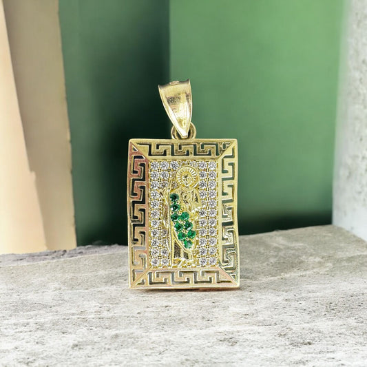 DIJE CUADRADO DE SAN JUDAS EN ORO 10 K