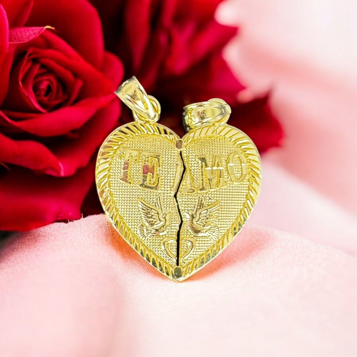 HEART PENDANT IN 2 HALVES IN 10K GOLD