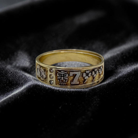 ANILLO DE LA BUENA SUERTE EN ORO MEXICANO 10 K