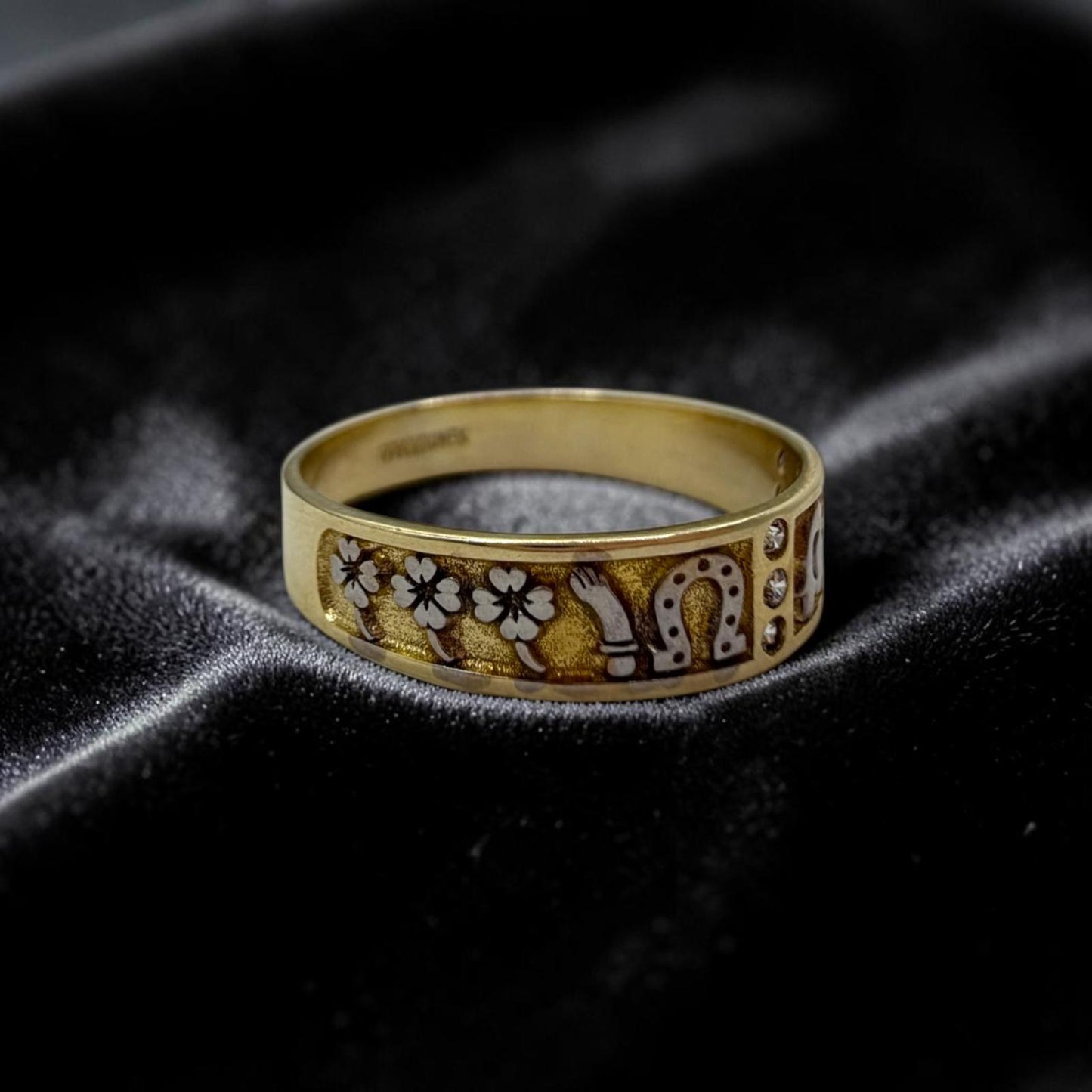 ANILLO DE LA BUENA SUERTE EN ORO MEXICANO 10 K