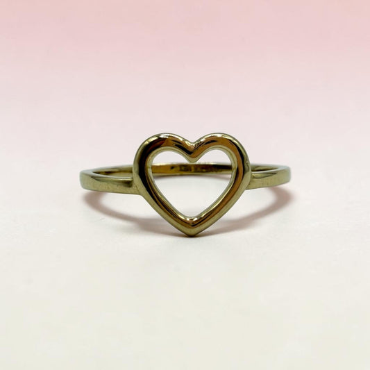 ANILLO DE CORAZON EN ORO MEXICANO 10 K