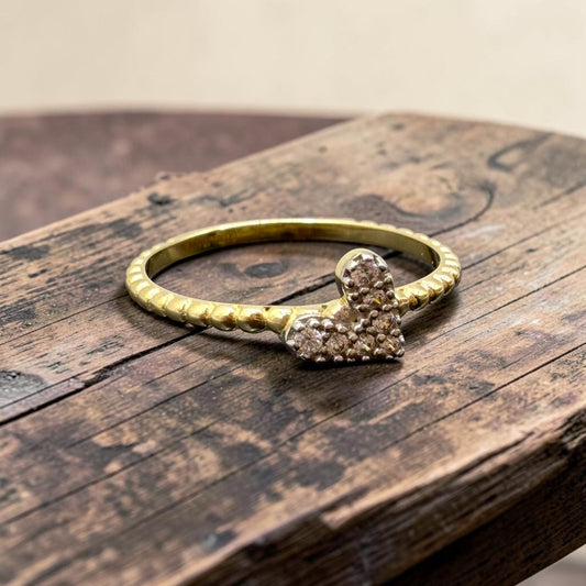 ANILLO DE CORAZON EN ORO MEXICANO 10 K