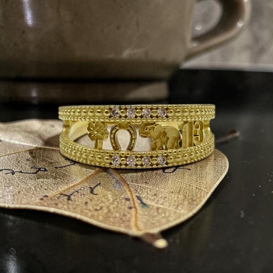 ANILLO DE LA BUENA SUERTE EN ORO MEXICANO 10 K