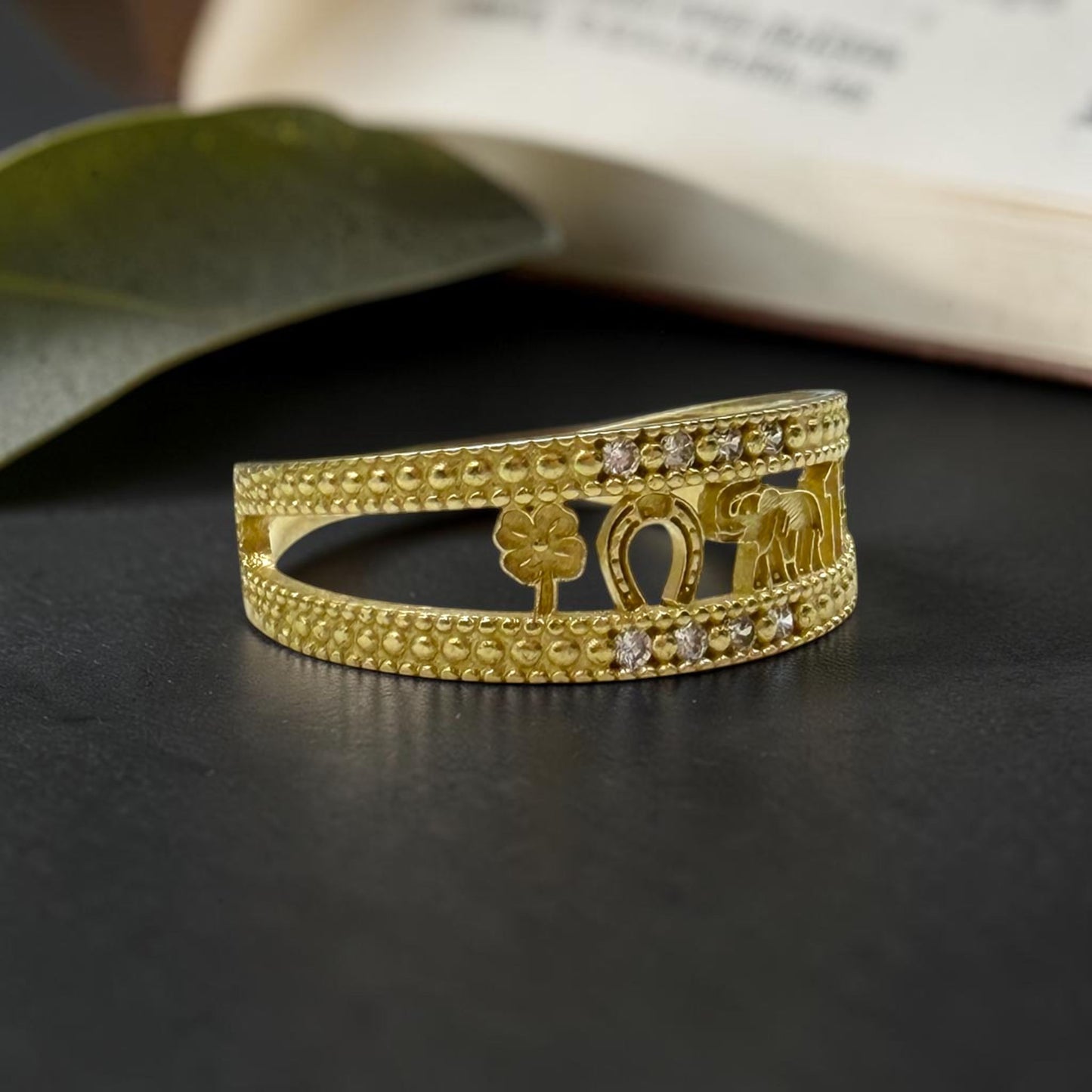ANILLO DE LA BUENA SUERTE EN ORO MEXICANO 10 K