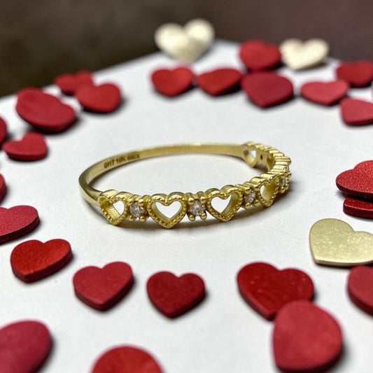 CHURUMBELA DE CORAZONCITOS EN ORO MEXICANO 10 K