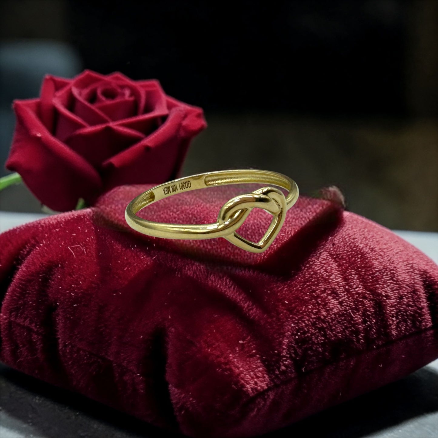 ANILLO DE CORAZON EN ORO MEXICANO 10 K