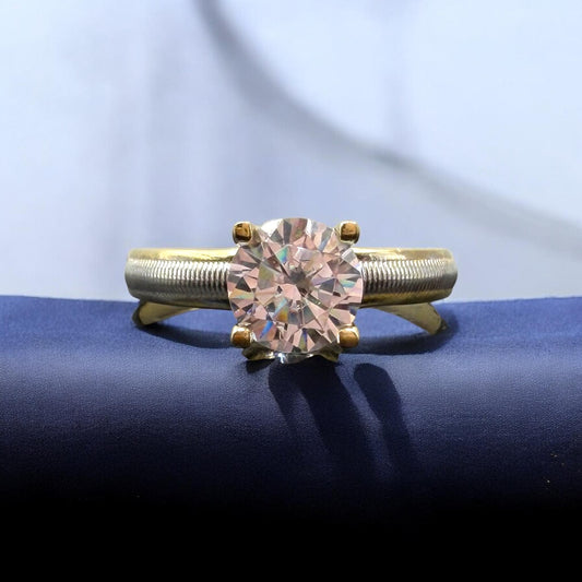 ANILLO DE COMPROMISO ORO BLANCO Y AMARILLO EN ORO MEX. 10 K