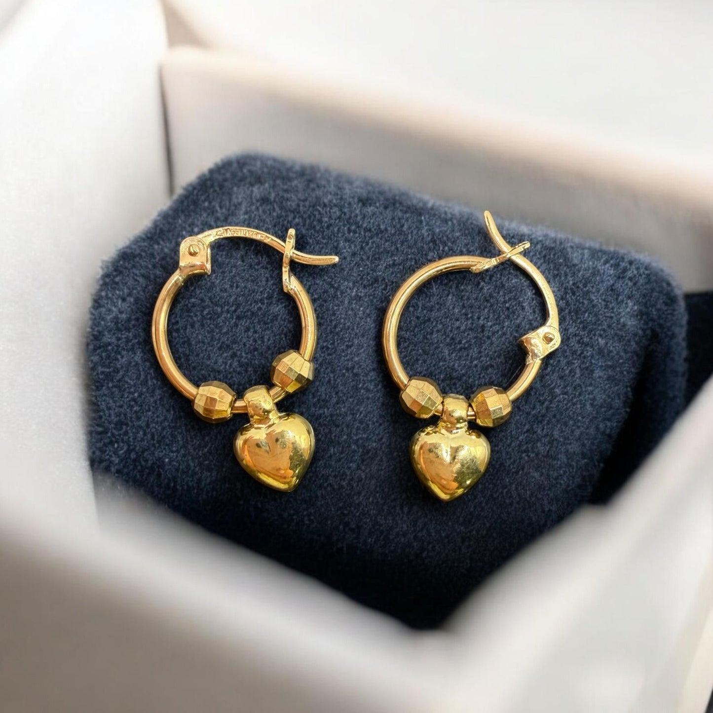 ARETE CORAZON COLGANTE EN ORO MEXICANO 10 K