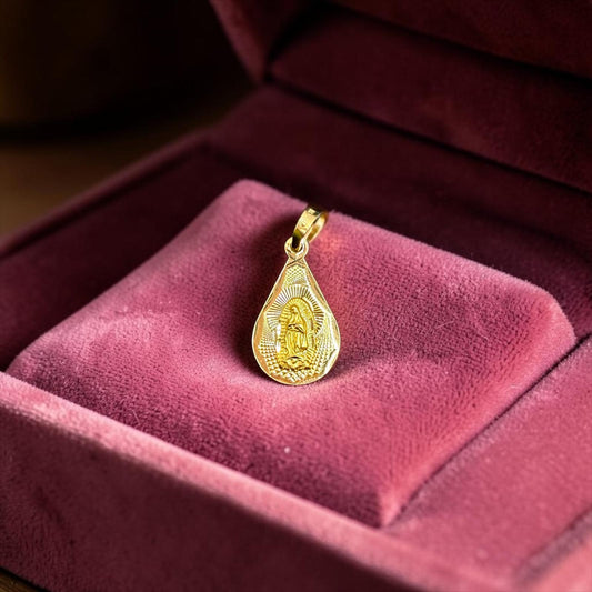 DIJE DE LA VIRGEN EN ORO MEXICANO 14 K