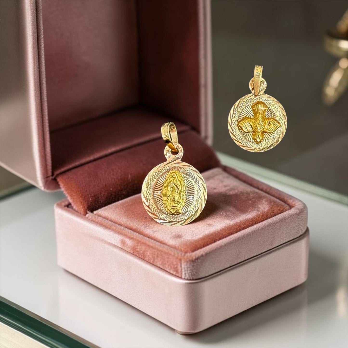 DIJE DE BAUTIZO EN ORO MEXICANO 14 K