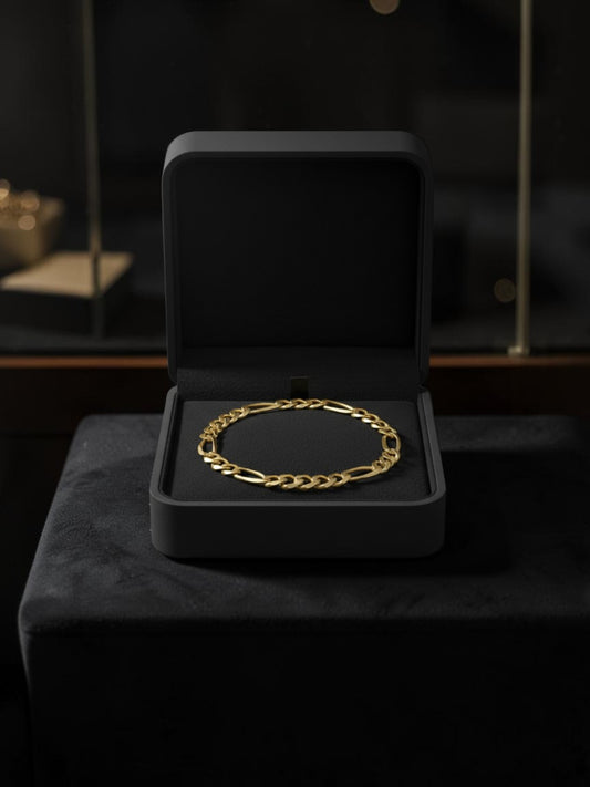 PULSO ESLABON FIGARO EN ORO MEXICANO 14 K
