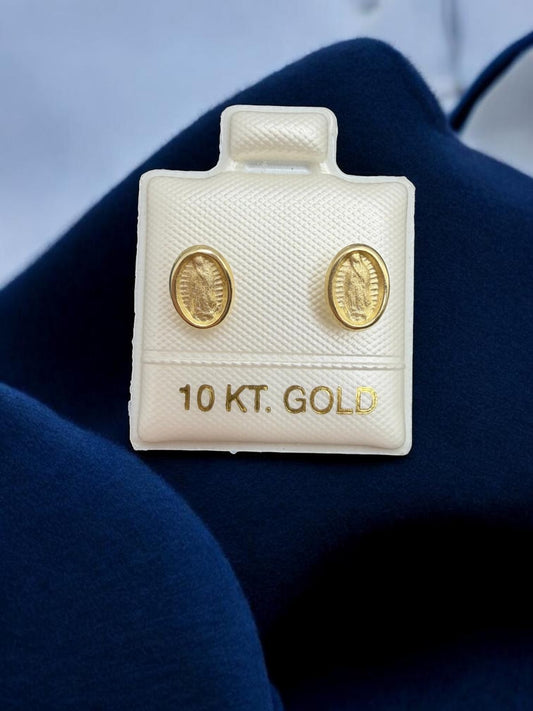 BROQUELES DE LA VIRGEN EN ORO MEXICANO 10 K