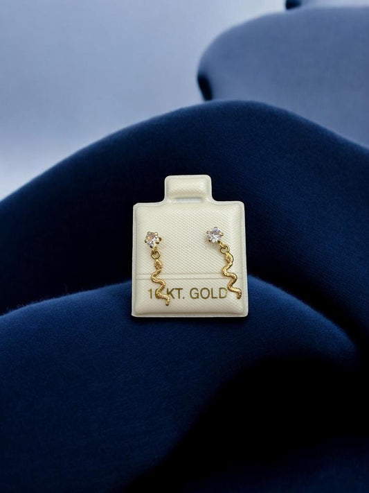 BROQUEL COLGANTE DE VIBORAS EN ORO MEXICANO 10 K