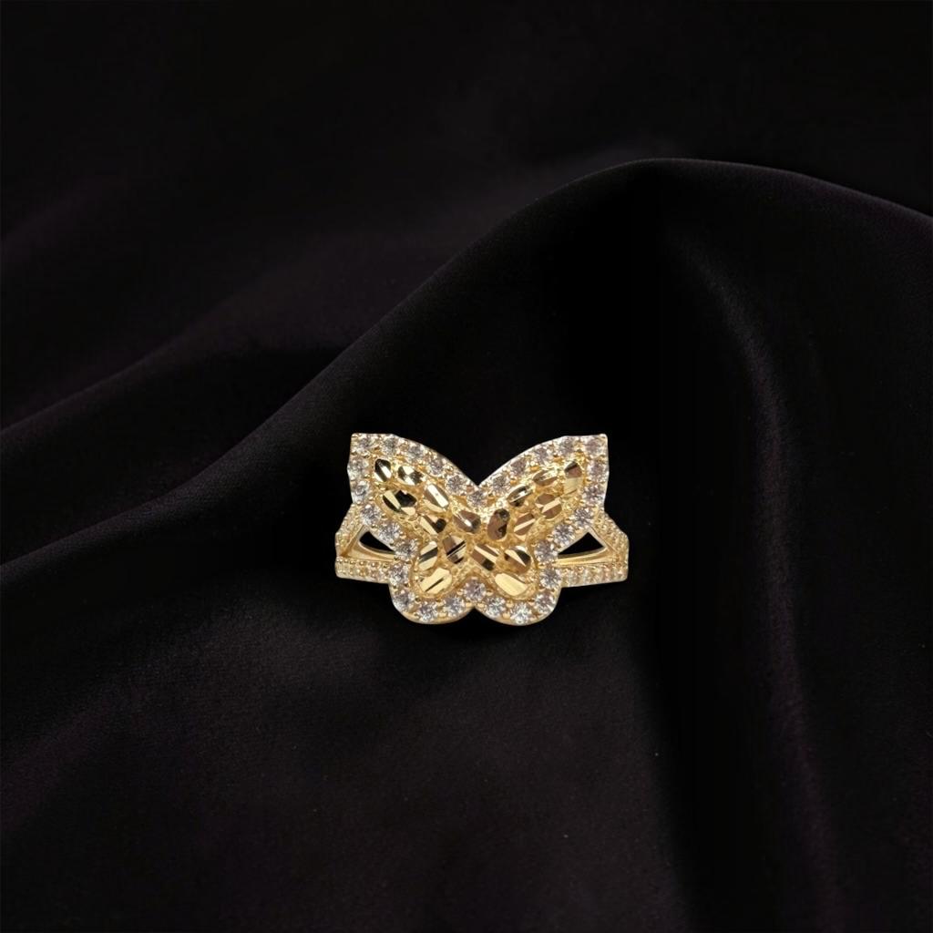 ANILLO NUGGET MARIPOSA EN ORO 14 K
