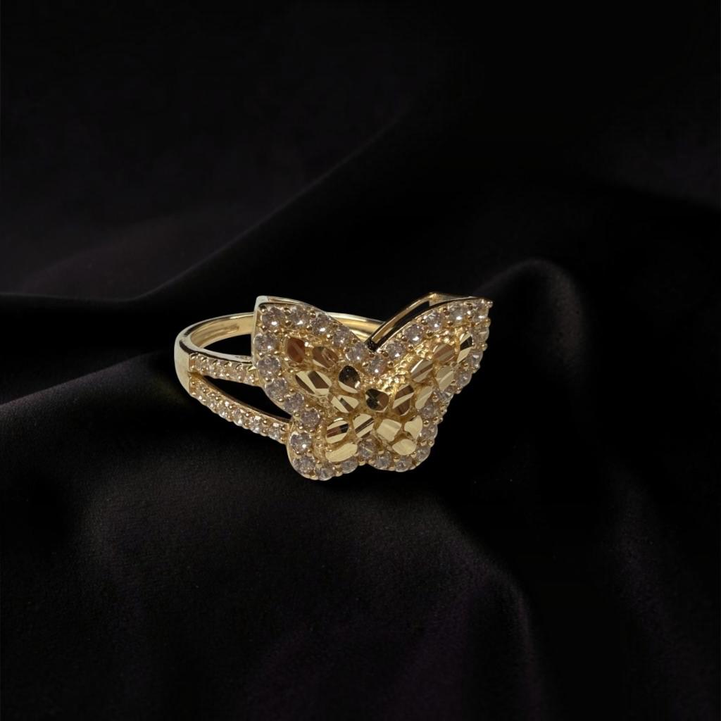 ANILLO NUGGET MARIPOSA EN ORO 14 K