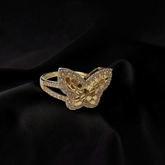 ANILLO NUGGET MARIPOSA EN ORO 14 K