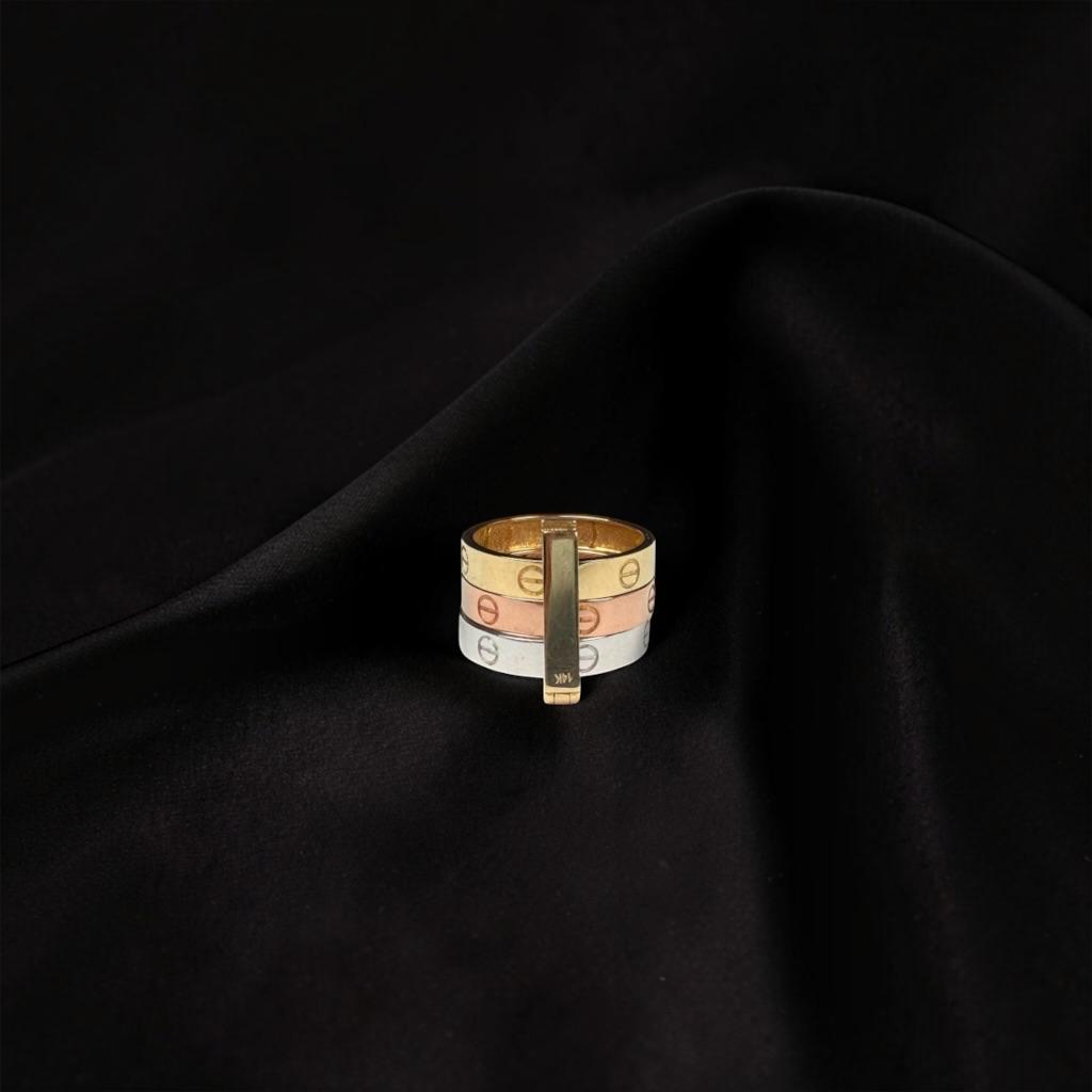 TRIO DE ANILLOS EN ORO 14 K