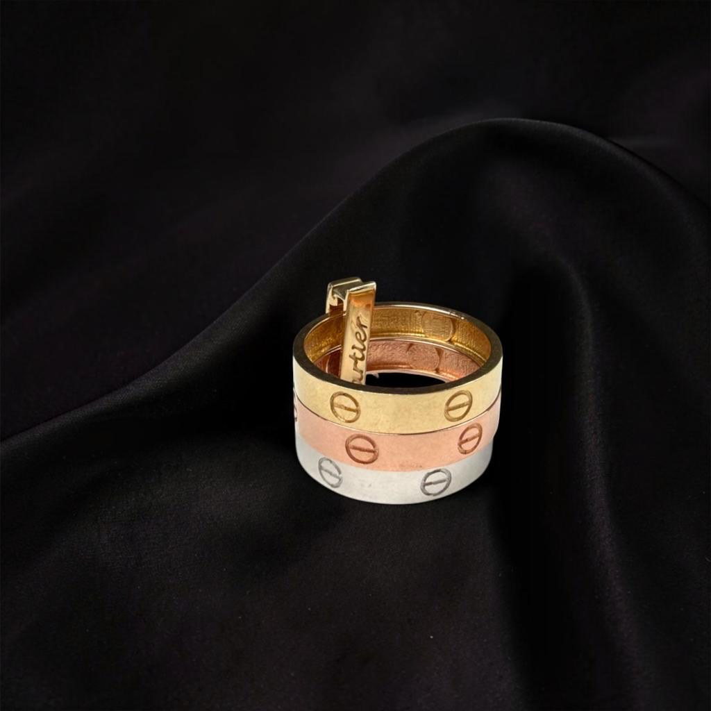TRIO DE ANILLOS EN ORO 14 K