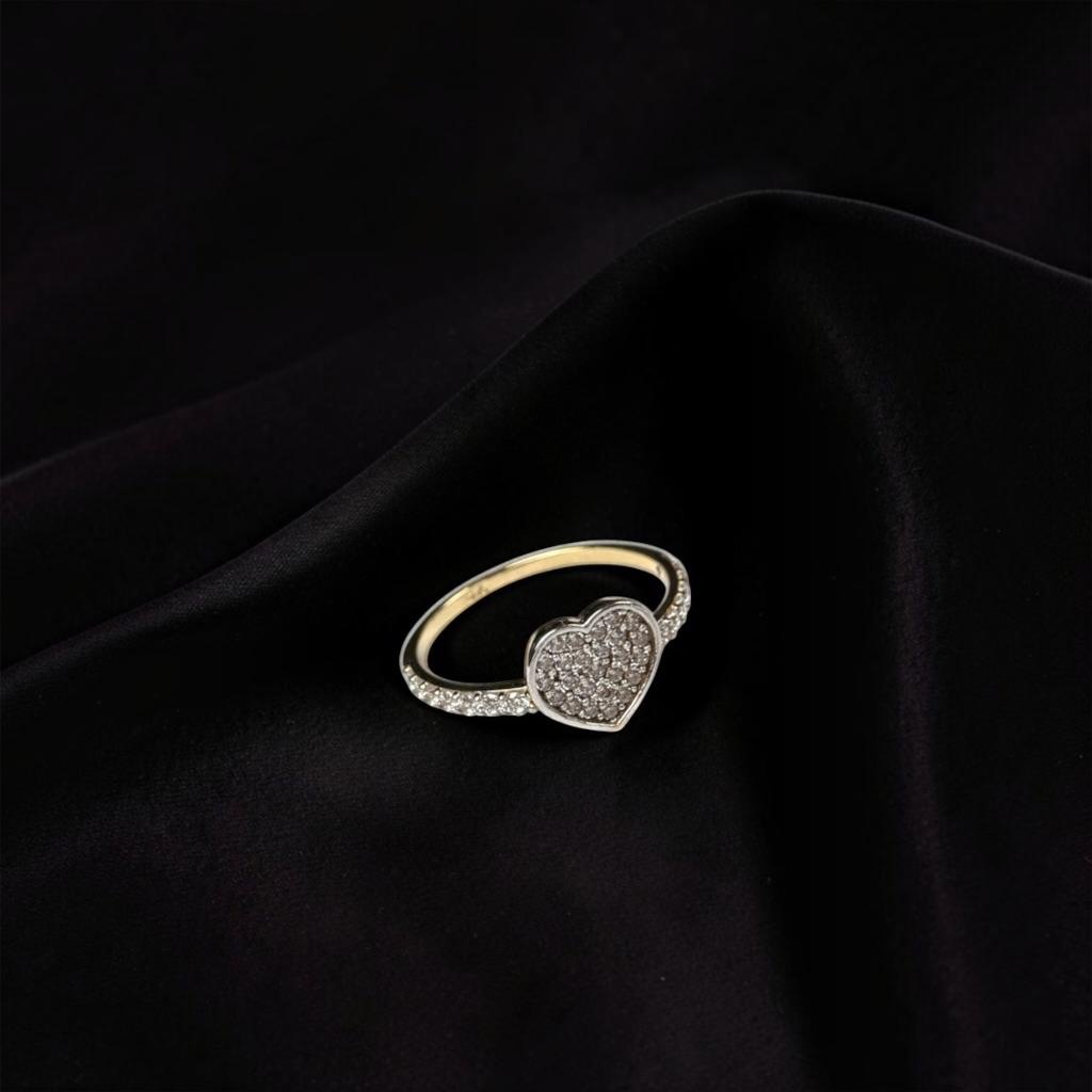 ANILLO DE CORAZON EN ORO 14 K