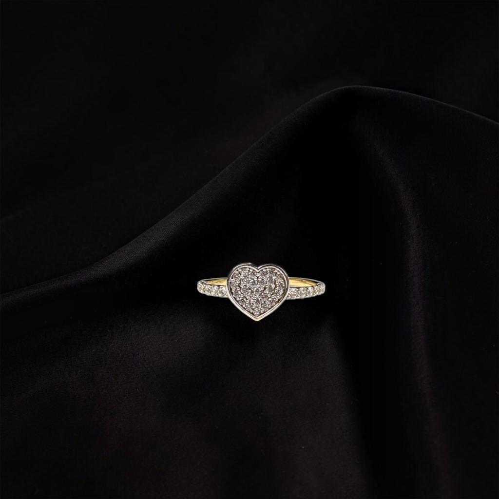 ANILLO DE CORAZON EN ORO 14 K