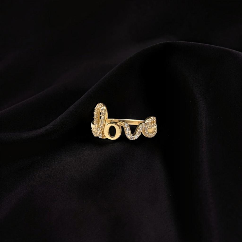ANILLO LOVE EN ORO 14 K