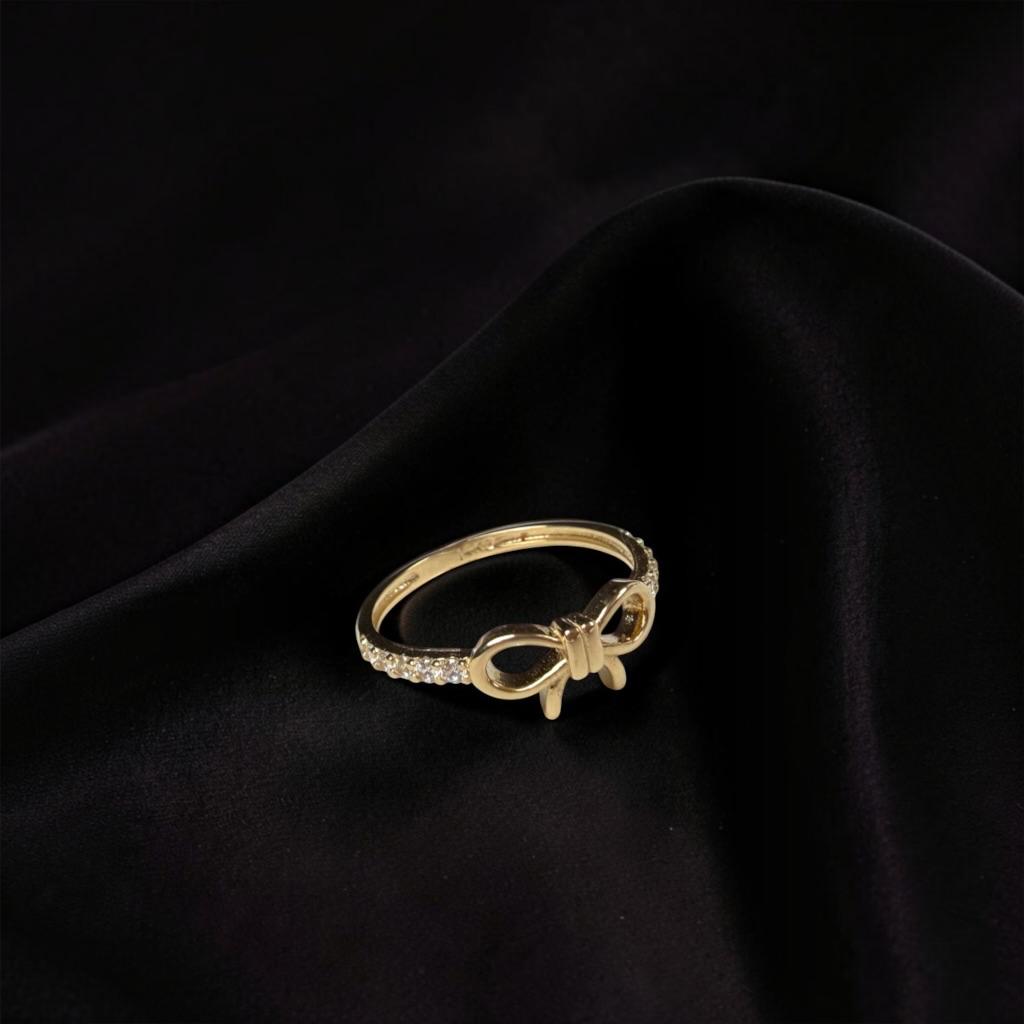 ANILLO DE MOÑO EN ORO 14 K