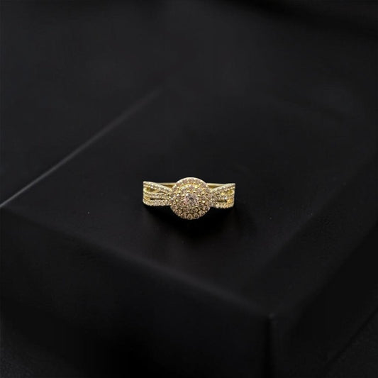 ANILLO PIEDRA CIRCULAR EN ORO 14 K
