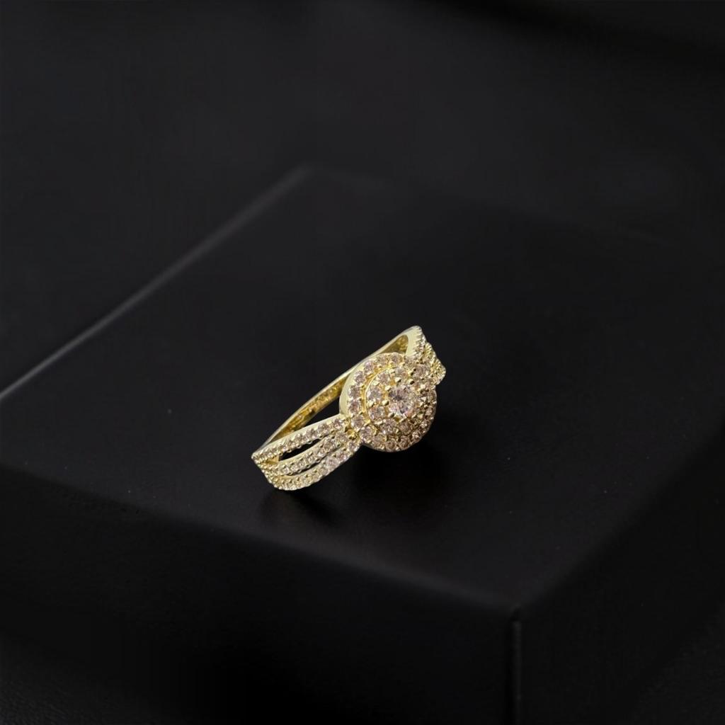 ANILLO PIEDRA CIRCULAR EN ORO 14 K